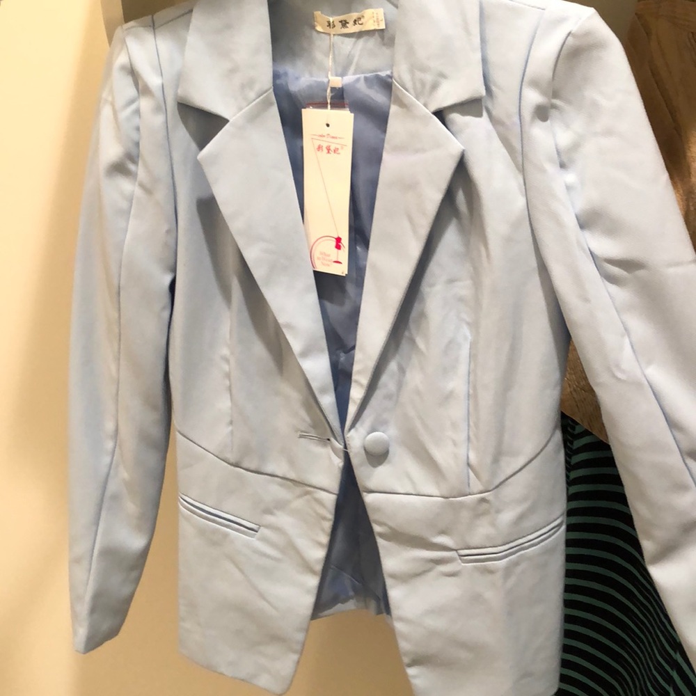 powder blue blazer